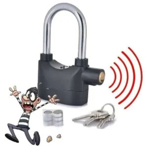 Metal Anti Theft Motion Sensor Alarm Lock for Home/Office/Bikes Security Lock, Thickened Shackle Lock with 3 Keys