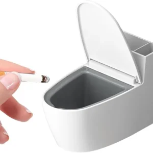 Toilet Shape Ashtray Punch Free Wall Mounted Ashtray Smoke Holders for Toilet Home Office Pack of 1