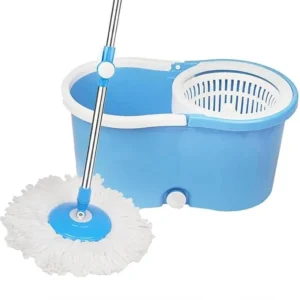 Spin Bucket Mop for Floor Cleaning,360° Rotating,Microfiber Head & Spin Wet and Dry Bucket,SS Adjustable Handle,Reusable Washable Mop
