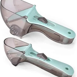 Adjustable Plastic Measuring Spoon and Cup Set 2pcs with Scale – Precise, Reliable Kitchen Tools for Accurate Cooking and Baking Measurements