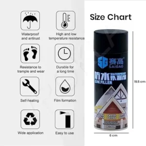 Waterproof Leak Filler Spray Rubber Flex Repair & Sealant Point to Seal Cracks | waterproof leak trapping spray ground and roof leak proof
