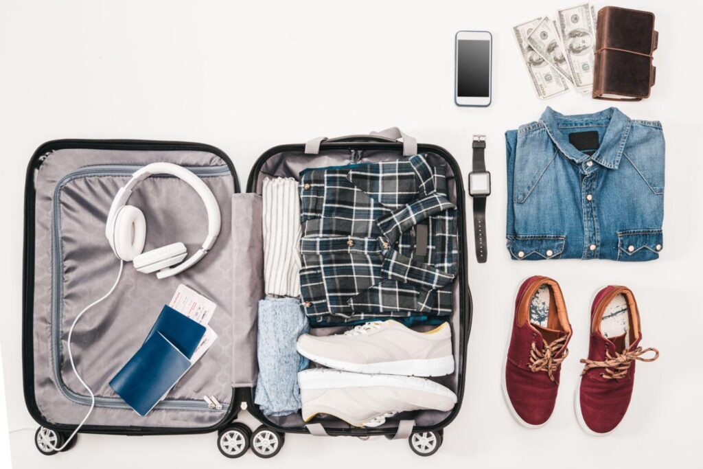 Best Travel Gadgets travel essentials flat lay setup