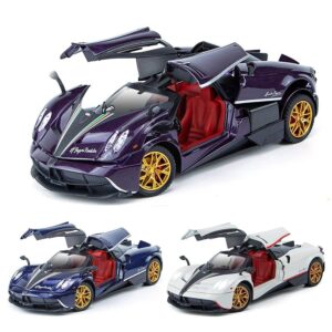 1:24 Scale Pagani Huayra Die-Cast Model Car with Box, Zinc Alloy Toy Car with Sound, Lights & Pull-Back