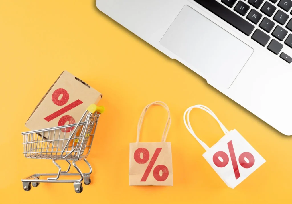 Save Money Shopping Online smart shopping discount concept
