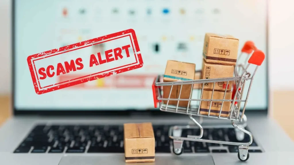 Avoid Fake Discounts Online smart shopping warning concept